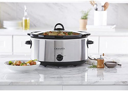 7 Quart Oval Manual Slow Cooker – Stainless Steel - Curated Catalog F8