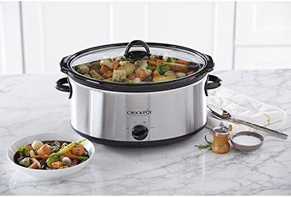 7 Quart Oval Manual Slow Cooker – Stainless Steel - Curated Catalog F8