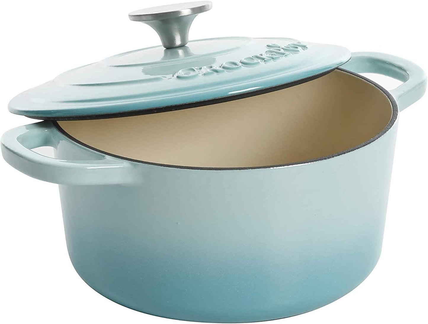 3 Quart Enameled Cast Iron Dutch Oven – Aqua - Curated Catalog F4