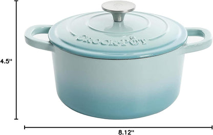 3 Quart Enameled Cast Iron Dutch Oven – Aqua - Curated Catalog F4
